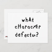 Welk karakter Defect Funny Quote Recovery Gezegde Briefkaart (Voorkant / Achterkant)
