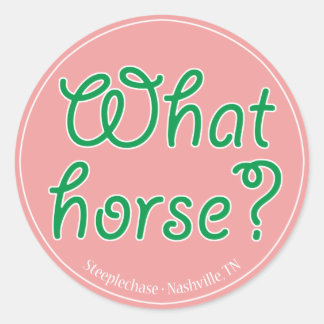 Welk paard? Ronde Sticker (roze)