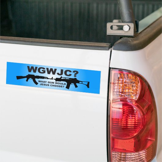 Welk Pistool zou Jezus kiezen? Bumpersticker (Op Truck)