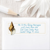 Welk Shell Blue Printed Return Address Labels (Insitu)