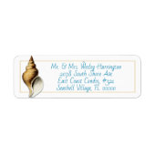 Welk Shell Blue Printed Return Address Labels (Voorkant)