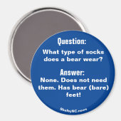 Welk type sokken draag een beer? magneet? magneet (Voorkant / Achterkant)