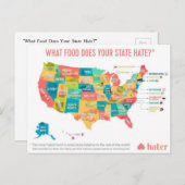 Welk voedsel haat je staat? briefkaart (Voorkant / Achterkant)