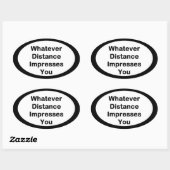 Welke afstand lopende Sticker (Vel)