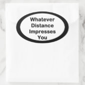 Welke afstand lopende Sticker (Tas)