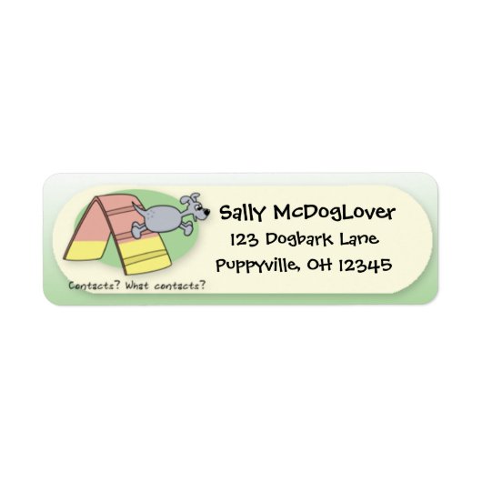 Welke contacten? Hond Agility Etiket (Voorkant)