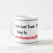 Welke dag is er vandaag? koffiemok (Voorkant links)