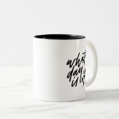 Welke dag is het met de hand geschreven tweekleurige koffiemok (Voorkant rechts)