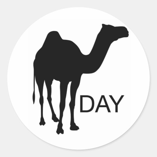 Welke dag is het... Woensdag! Hump Day! Ronde Sticker (Voorkant)