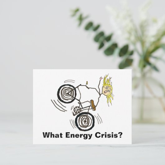 Welke energiecrisis? Ride a Bike! Briefkaart (Staand voorkant)