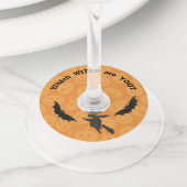 Welke heks Halloween Wijnglaslabel (Dichtbij)