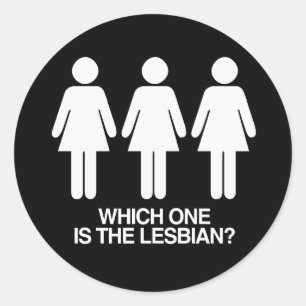 WELKE IS DE LESBIENNE - WIT -.png Ronde Sticker
