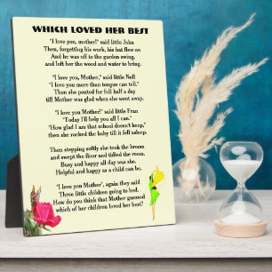 WELKE JOU HET LIEFST HEEFT MOEDER gedicht Fotoplaat