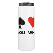 Welke kaart heb je net gespeeld? Vier Humor voor c Thermosbeker (Achterkant)