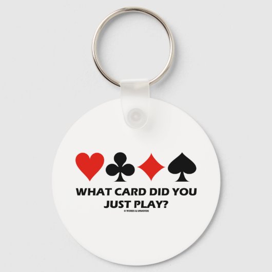 Welke Kaart heb je net gespeeld? (Vier Kaart-eenhe Sleutelhanger (Voorkant)