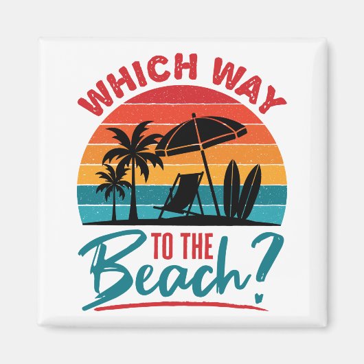 Welke kant op met de Beach Cute Summer Beach Lover Magneet (Voorkant)