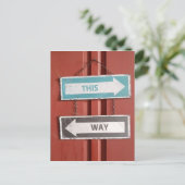 Welke kant op? Verwarende straatsignalen Briefkaart (Staand voorkant)