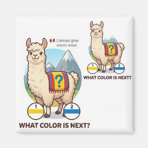 Welke kleur komt eraan? Llama Peru Patroon Logisch Magneet