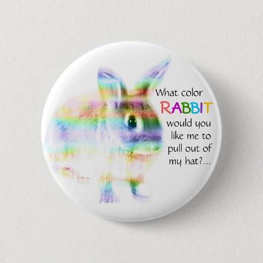 Welke kleur konijn...? ronde button 5,7 cm (Voorkant)