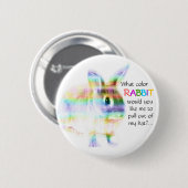 Welke kleur konijn...? ronde button 5,7 cm (Voorkant /achterkant)