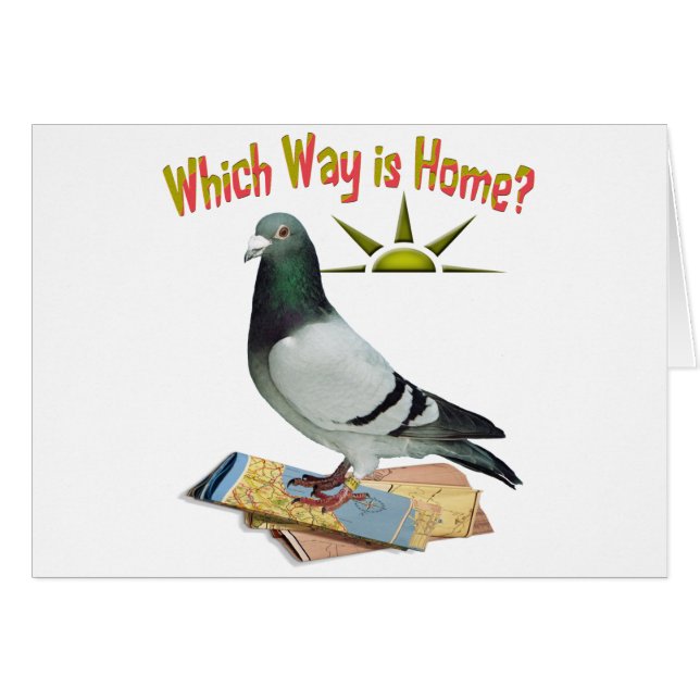 Welke manier is Thuis? Pigeon Art (Voorkant Horizontaal)