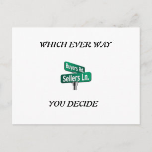 Welke manier je altijd kiest voor verkoop of aanko briefkaart