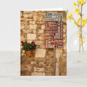 Welke Manier te gaan - Assisi Italië - Wenskaart Kaart (Gele Bloem)