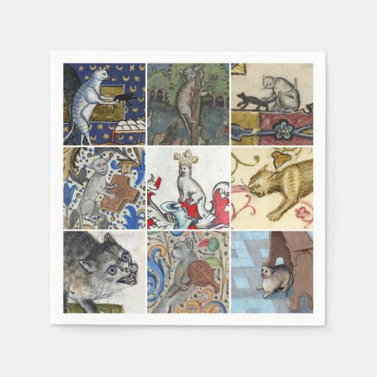 Welke middeleeuwse kat ben jij vandaag? servet (Voorkant)
