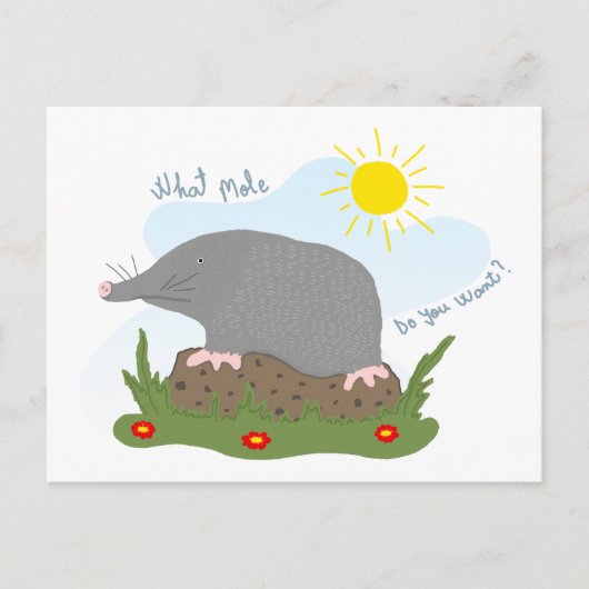 Welke mol wil je? briefkaart (Voorkant)