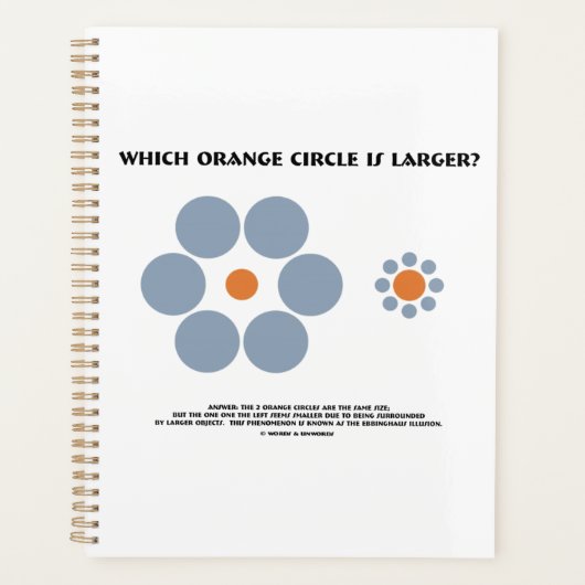 Welke Oranje cirkel is groter? Ebbinghaus Illusion Planner (Voorkant)