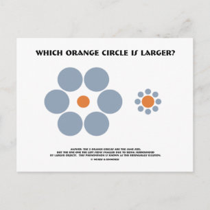 Welke Oranje cirkel is groter? (Optische verlichti Briefkaart