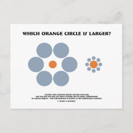 Welke Oranje cirkel is groter? (Optische verlichti Briefkaart
