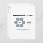 Welke Oranje cirkel is groter? (Optische verlichti Briefkaart (Voorkant / Achterkant)