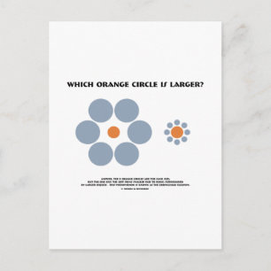 Welke Oranje cirkel is groter? (Optische verlichti Briefkaart