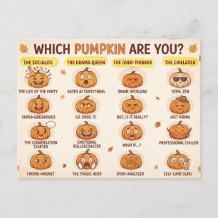 "Welke Pompoen Ben Jij?" Humoristisch Halloween-on Briefkaart