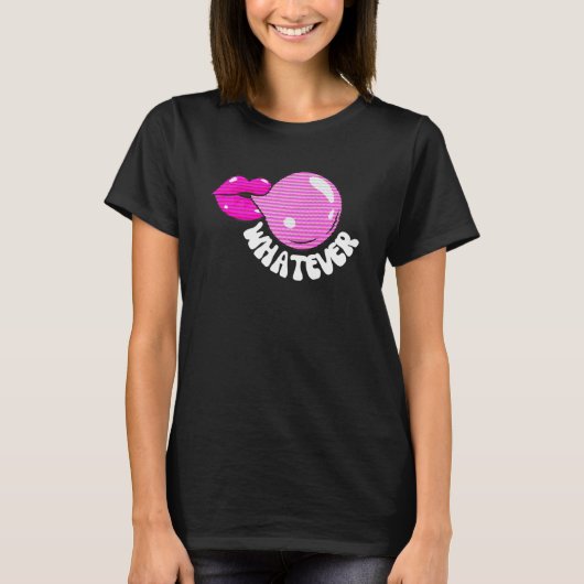 Welke Pop Lips Bubble Gum Onzorgvuldige houding T-shirt (Voorkant)