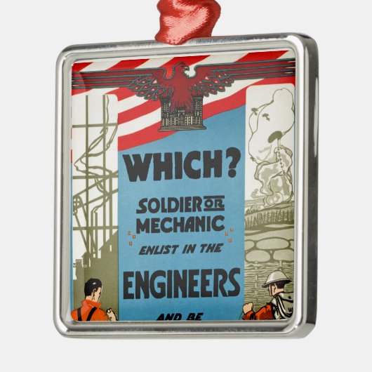 Welke? Soldaat of mechanisch Metalen Ornament (Links)