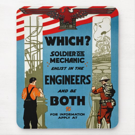 Welke? Soldaat of mechanisch Muismat (Voorkant)