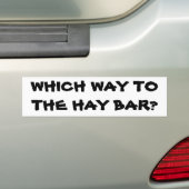 Welke weg naar de Hay Bar Horse Trailer Bumpersticker (Op auto)