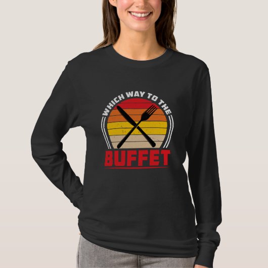 Welke weg naar het buffet - - t-shirt (Voorkant)