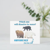 Welke zal er in de waterpolarenchemie oplossen? briefkaart (Staand voorkant)