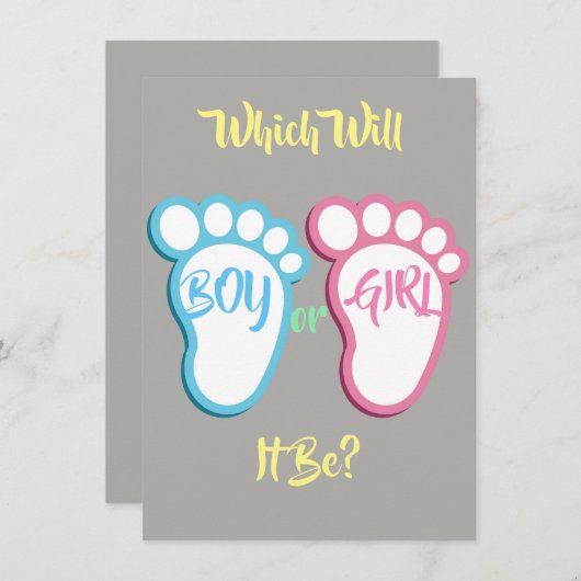 Welke zal het zijn? genderonthulling kaart (Voorkant / Achterkant)