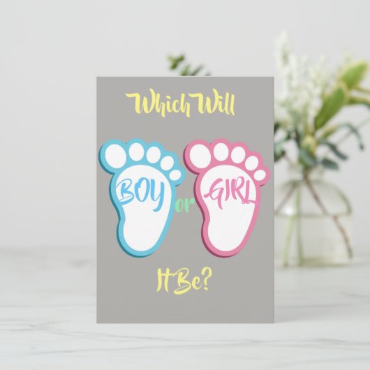 Welke zal het zijn? genderonthulling kaart (Staand voorkant)