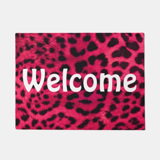 Welkom, 18 x 24-inch deurplaat/Cheetah-printer Deurmat (Voorkant)