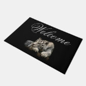 Welkom, 18 x 24-inch deurplaat Mat/White Tiger Deurmat (Schuin)