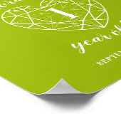 Welkom 1 jaar gepersonaliseerd hart poster (Hoek)