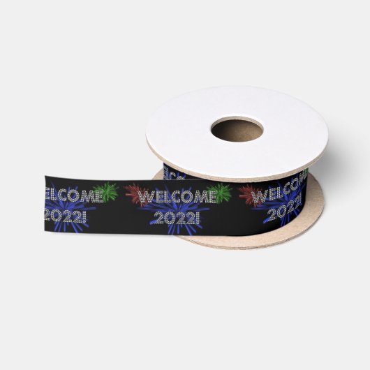 welkom 2022 ! satin ribbon satijnen lint (Spoel)