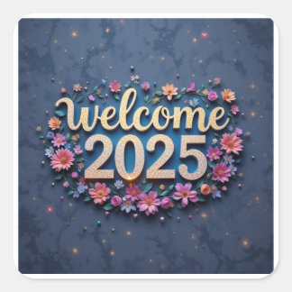 Welkom 2025 vierkante sticker