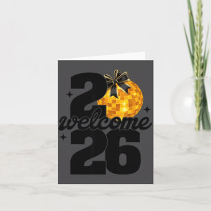 Welkom 2026 Gelukkig Nieuwjaar Disco Bal En Koket Kaart