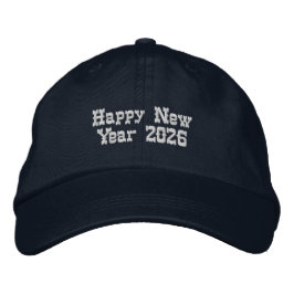 Welkom 2026 Nieuwjaarsviering Party-Hat Navy Geborduurde Pet
